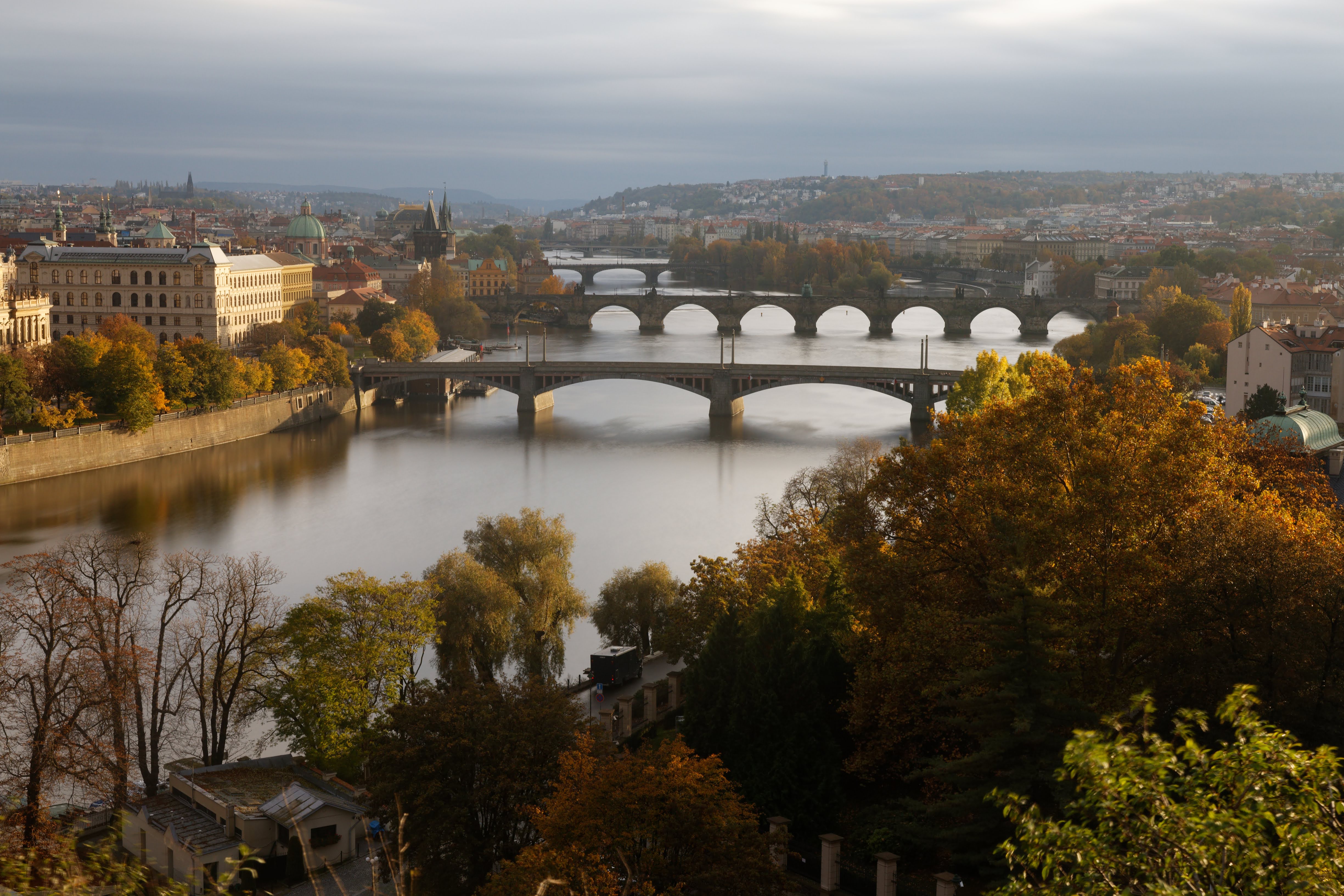 Vltava River view from Letná